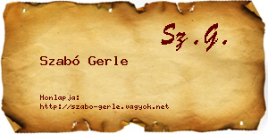 Szabó Gerle névjegykártya
